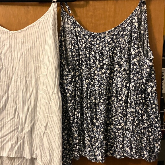 Torrid (2) tank tops Navy and White Floral and Stiped - Picture 6 of 8
